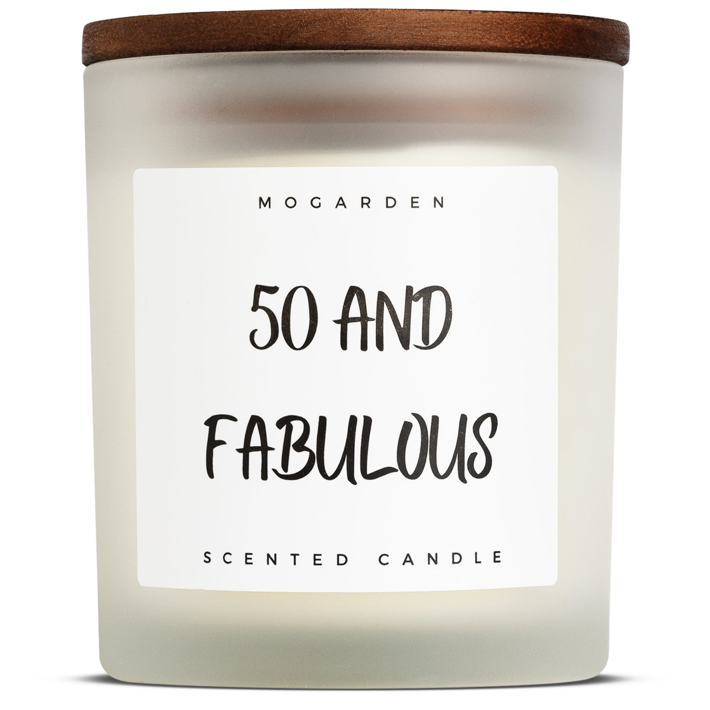 50th Birthday Candle, Luxury Scented Vanilla Soy Candle 220gr, 50th Birthday Gifts - Mogarden