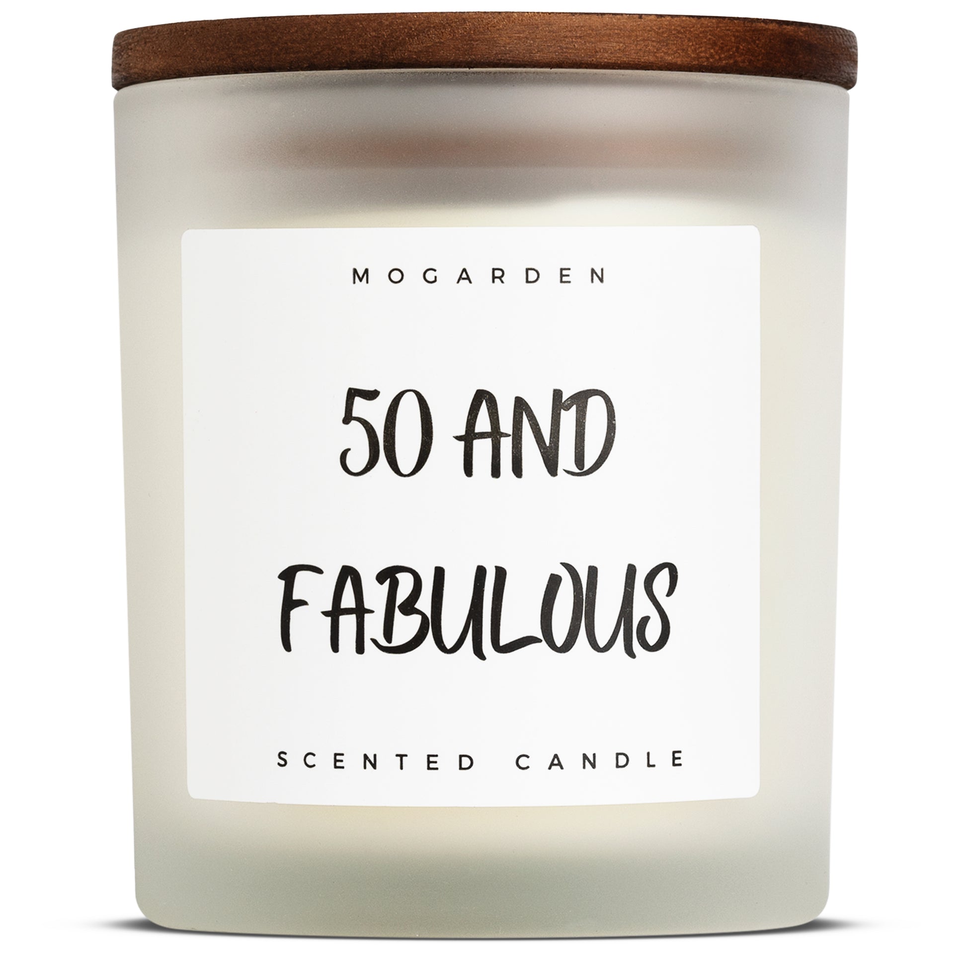 50th Birthday Candle, Luxury Scented Vanilla Soy Candle 220gr, 50th Birthday Gifts - Mogarden