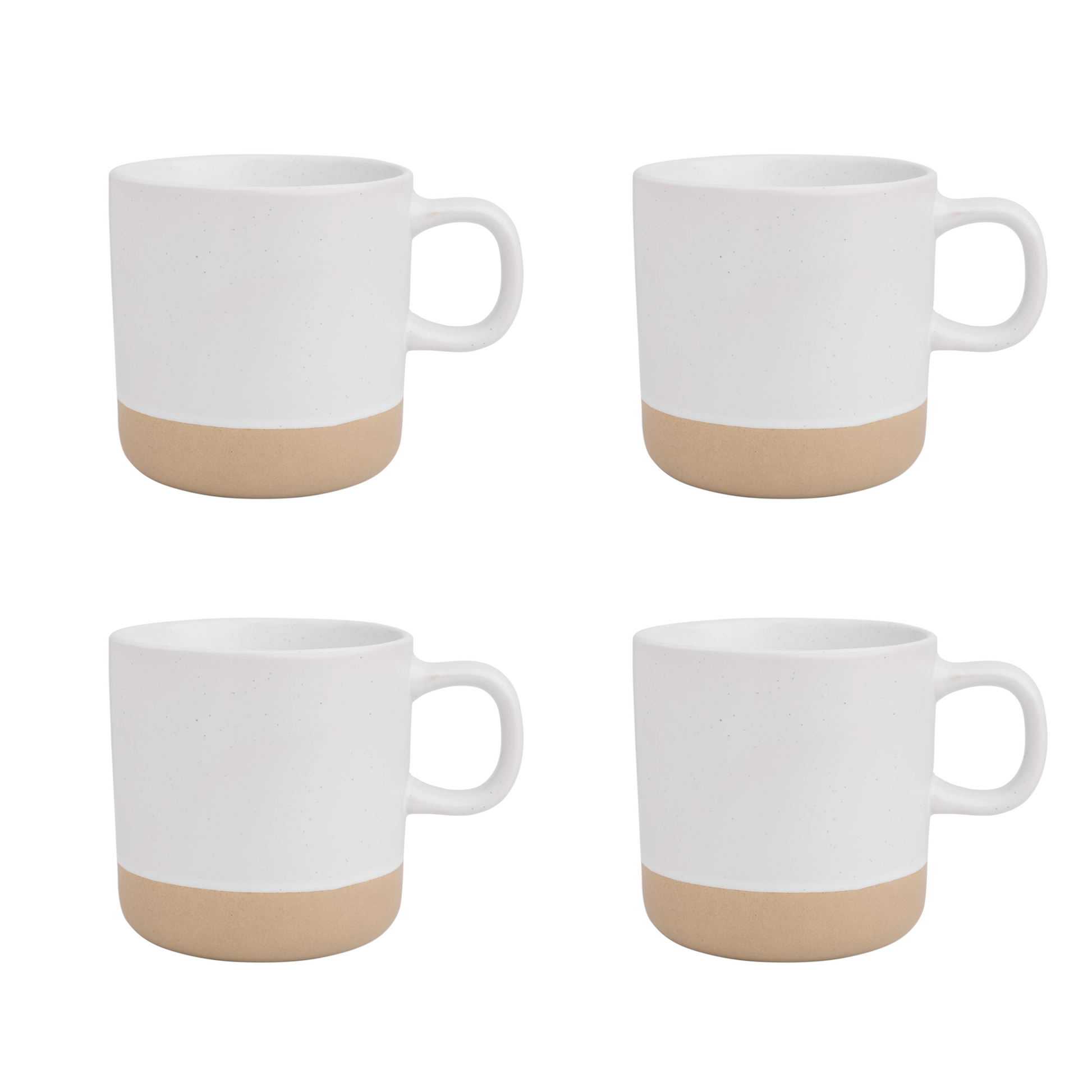 White Ceramic Coffee Mug - Speckled Stoneware Mug - 355ml Mug Pack