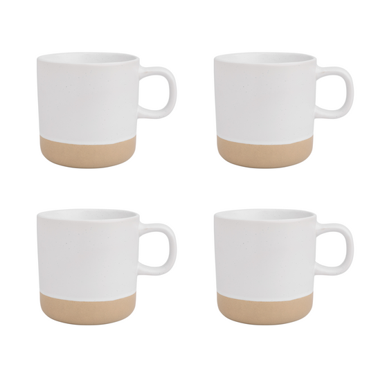 White Ceramic Coffee Mug - Speckled Stoneware Mug - 355ml Mug Pack