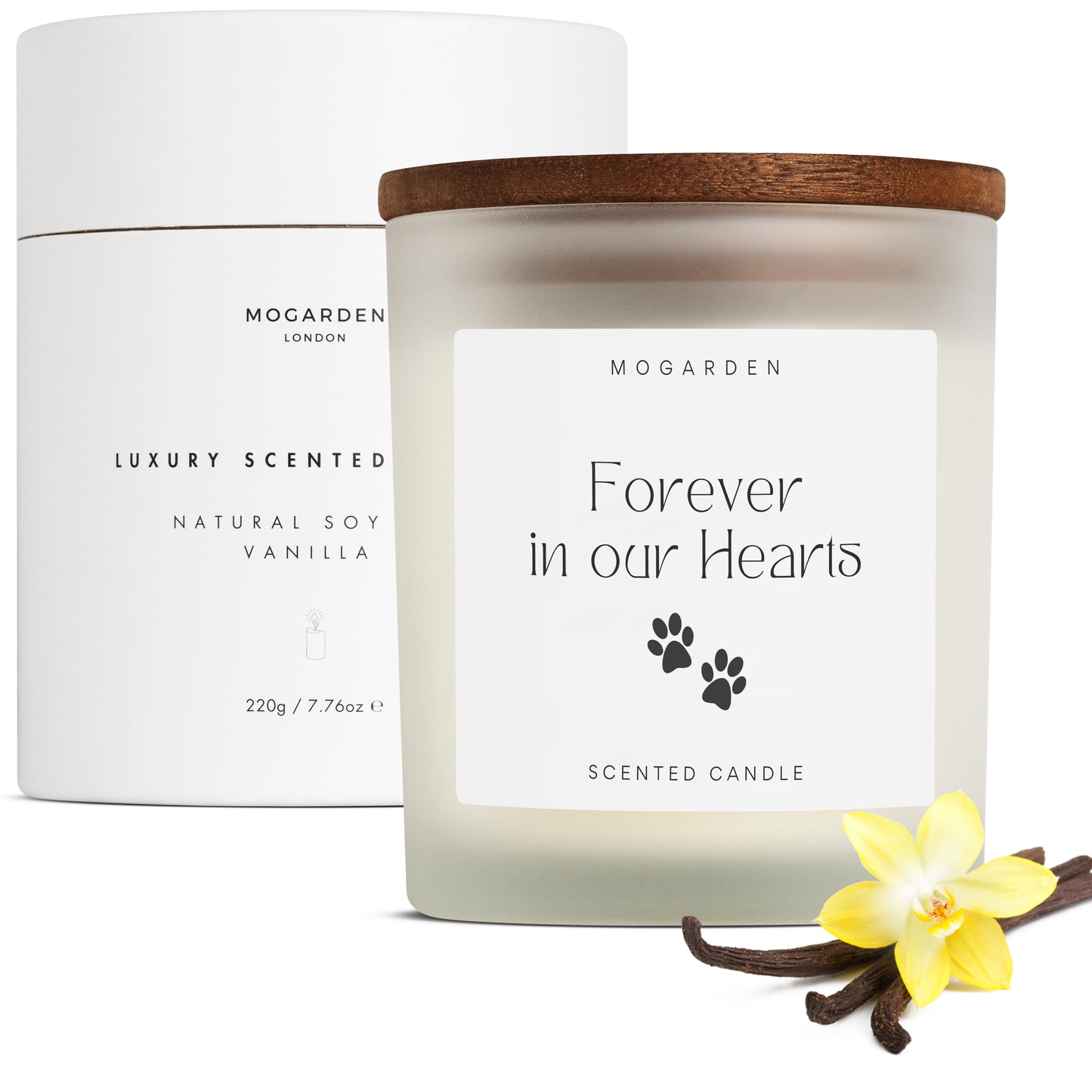 Dog Memorial Gifts Candle, Pet Memorial Gifts, Sympathy Gift, Luxury Vanilla Candle 220g - Mogarden