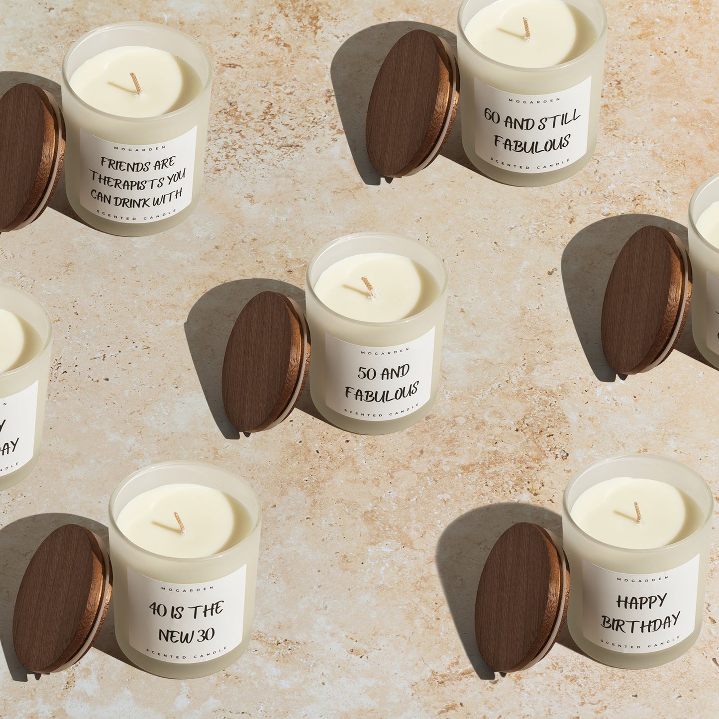 Luxury Birthday Scented Candle, Vanilla Soy Candle 220gr - Mogarden