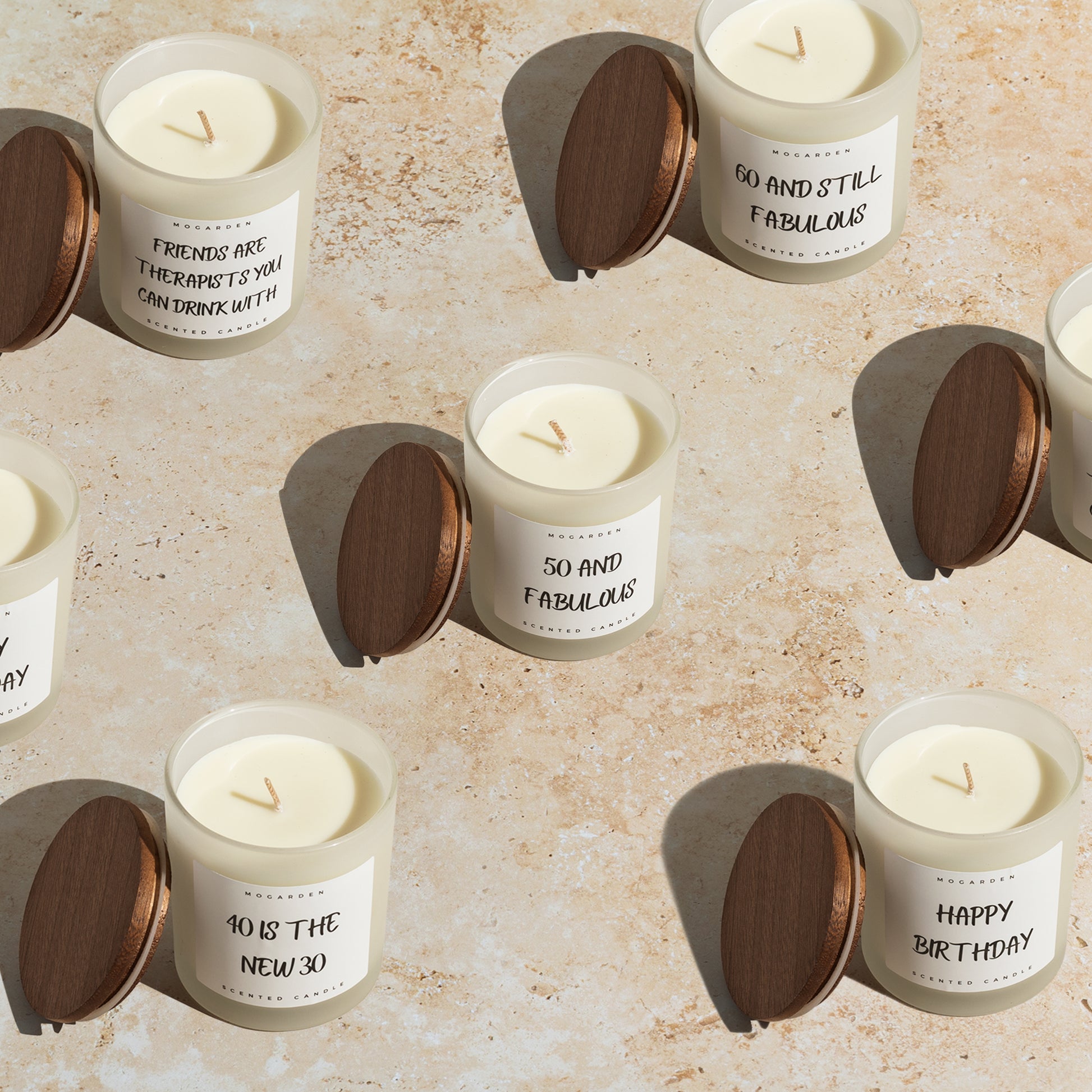 50th Birthday Candle, Luxury Scented Vanilla Soy Candle 220gr, 50th Birthday Gifts - Mogarden