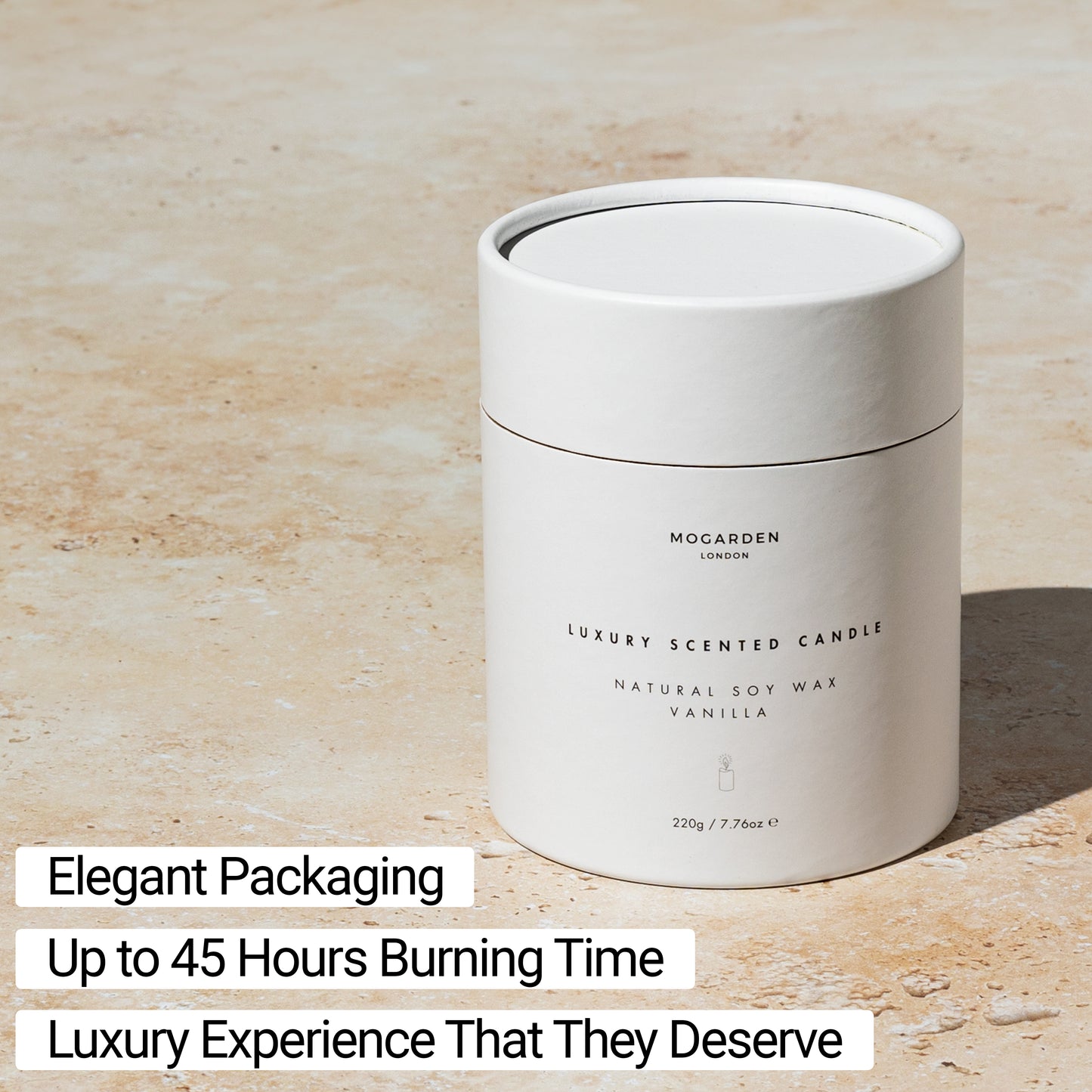 Luxury Vanilla Scented Candle in Elegant Packaging