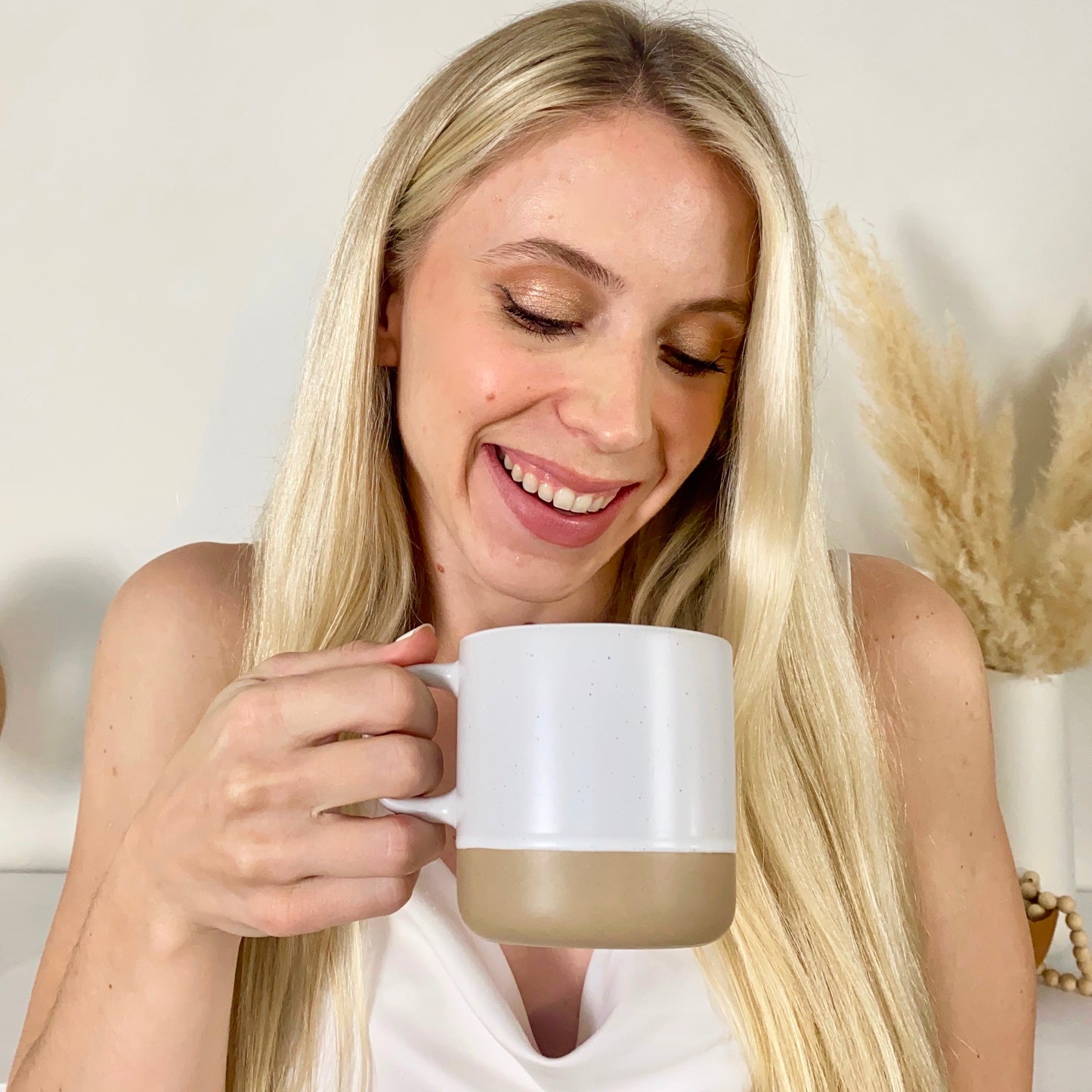 White Ceramic Coffee Mug - Speckled Stoneware Mug - 355ml Mug Pack