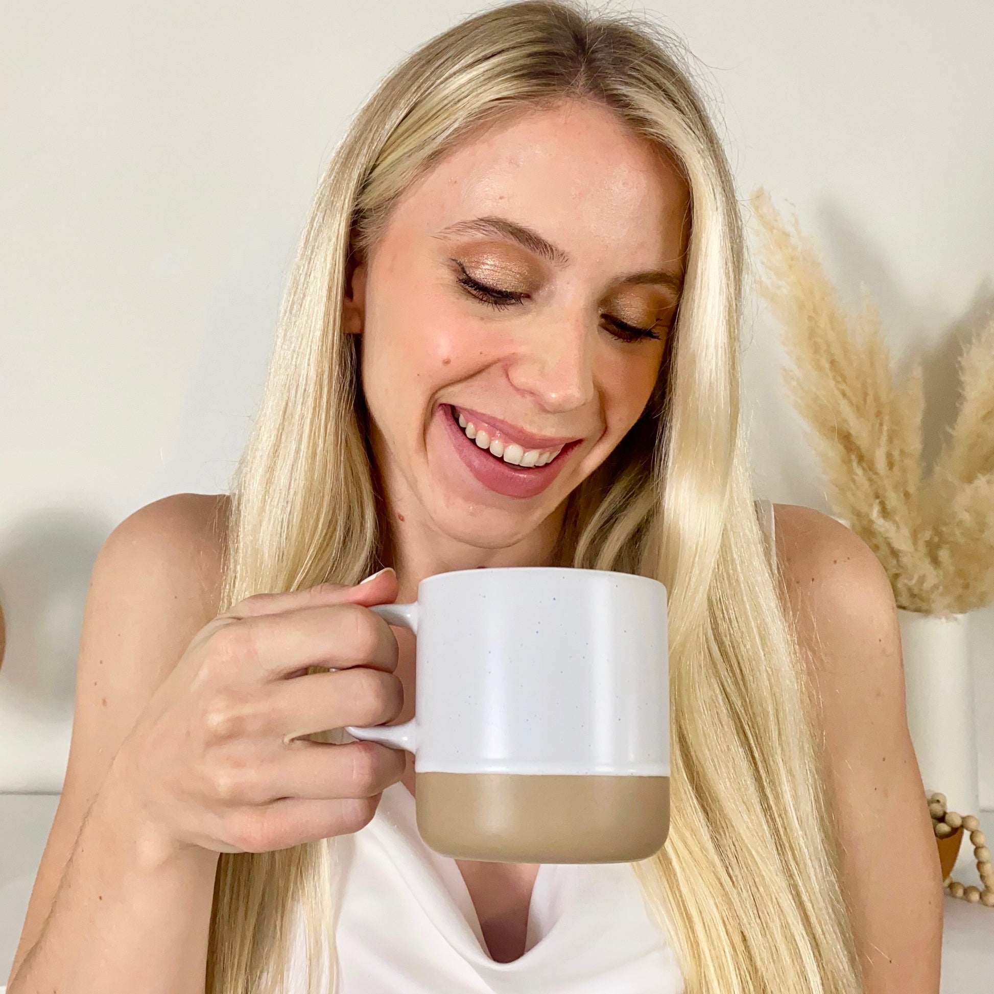 White Ceramic Coffee Mug - Speckled Stoneware Mug - 355ml Mug Pack