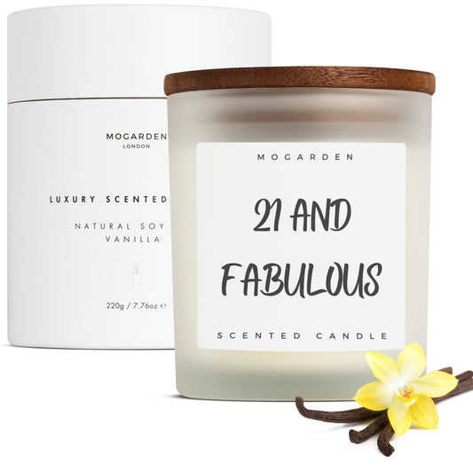 21st Birthday Candle, Luxury Scented Vanilla Soy Candle 220gr, 21st Birthday Gifts