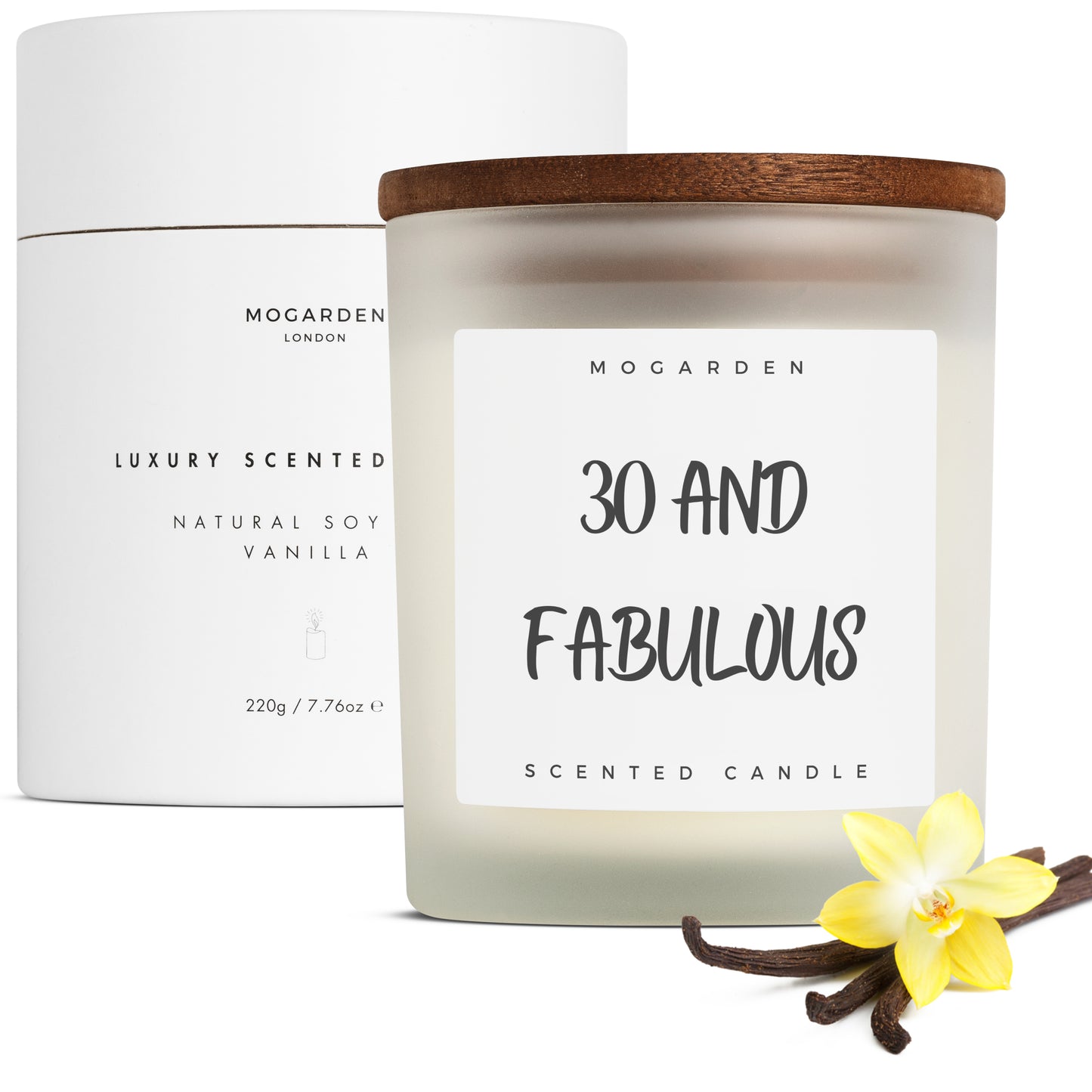 30th Birthday Candle, Luxury Scented Vanilla Soy Candle 220gr, 30th Birthday Gifts