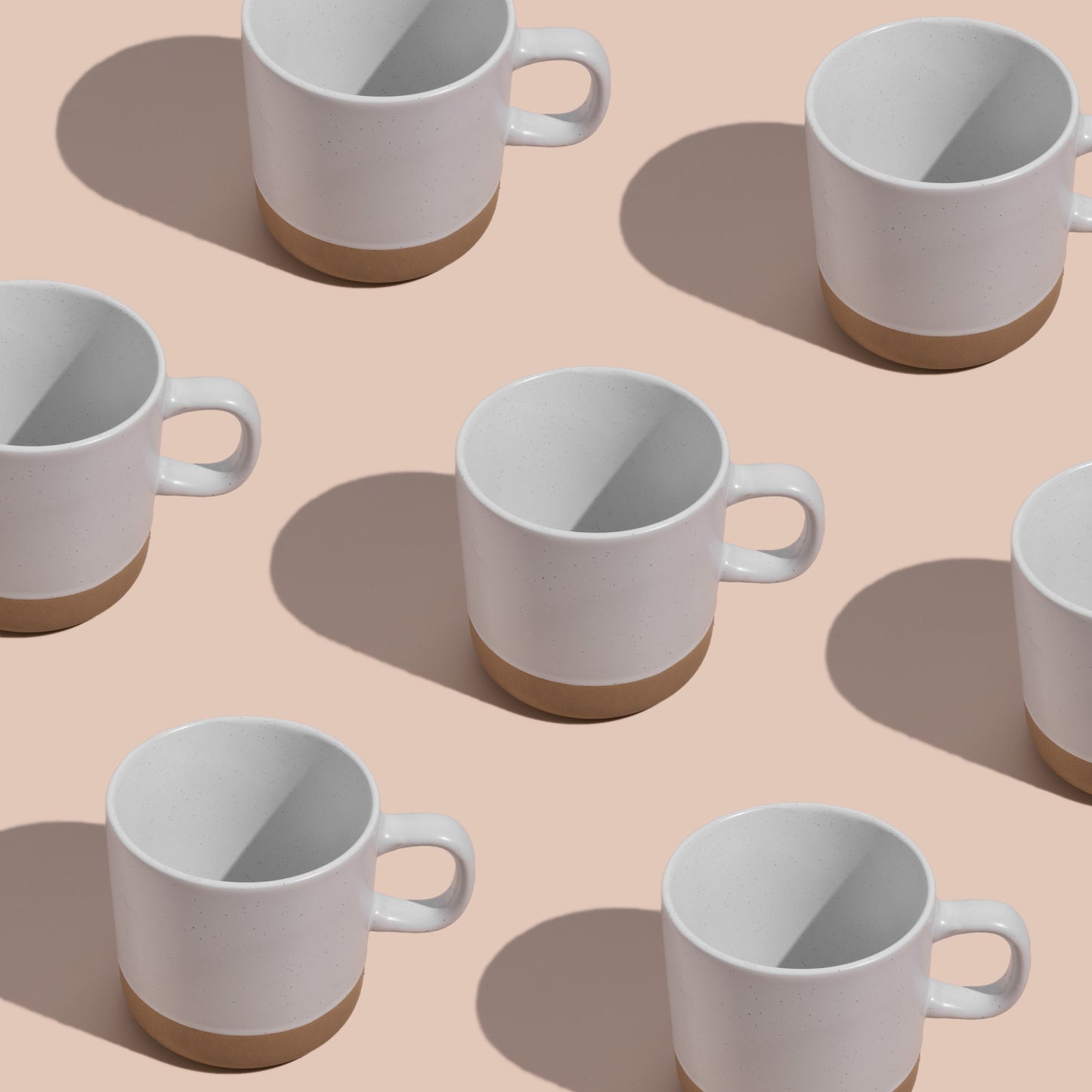 White Ceramic Coffee Mug - Speckled Stoneware Mug - 355ml Mug Pack