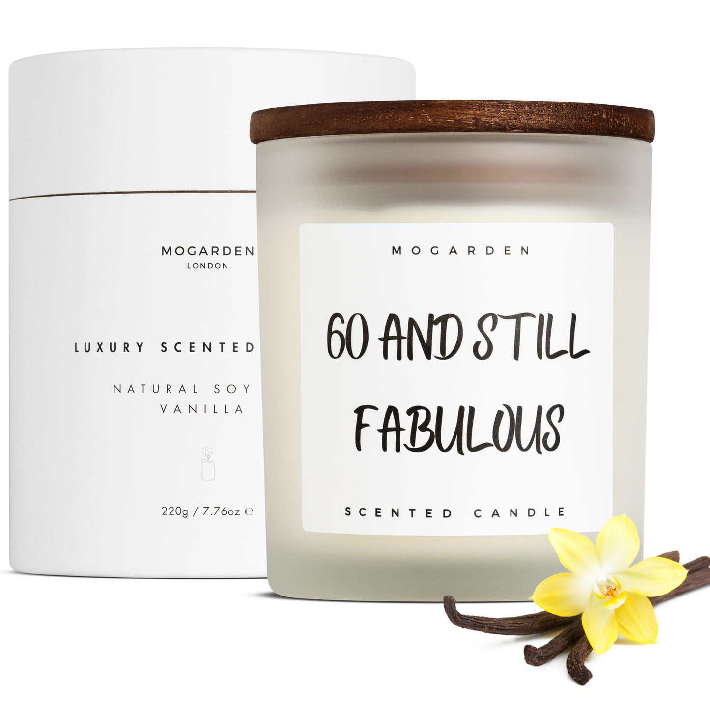 60th Birthday Candle, Luxury Scented Vanilla Soy Candle 220gr, 60th Birthday Gifts