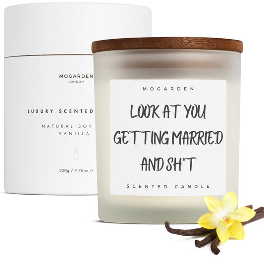 Engagement Gifts, Wedding Gifts, Luxury Scented Vanilla Soy Candle 220gr, Funny Engagement Wedding Candle