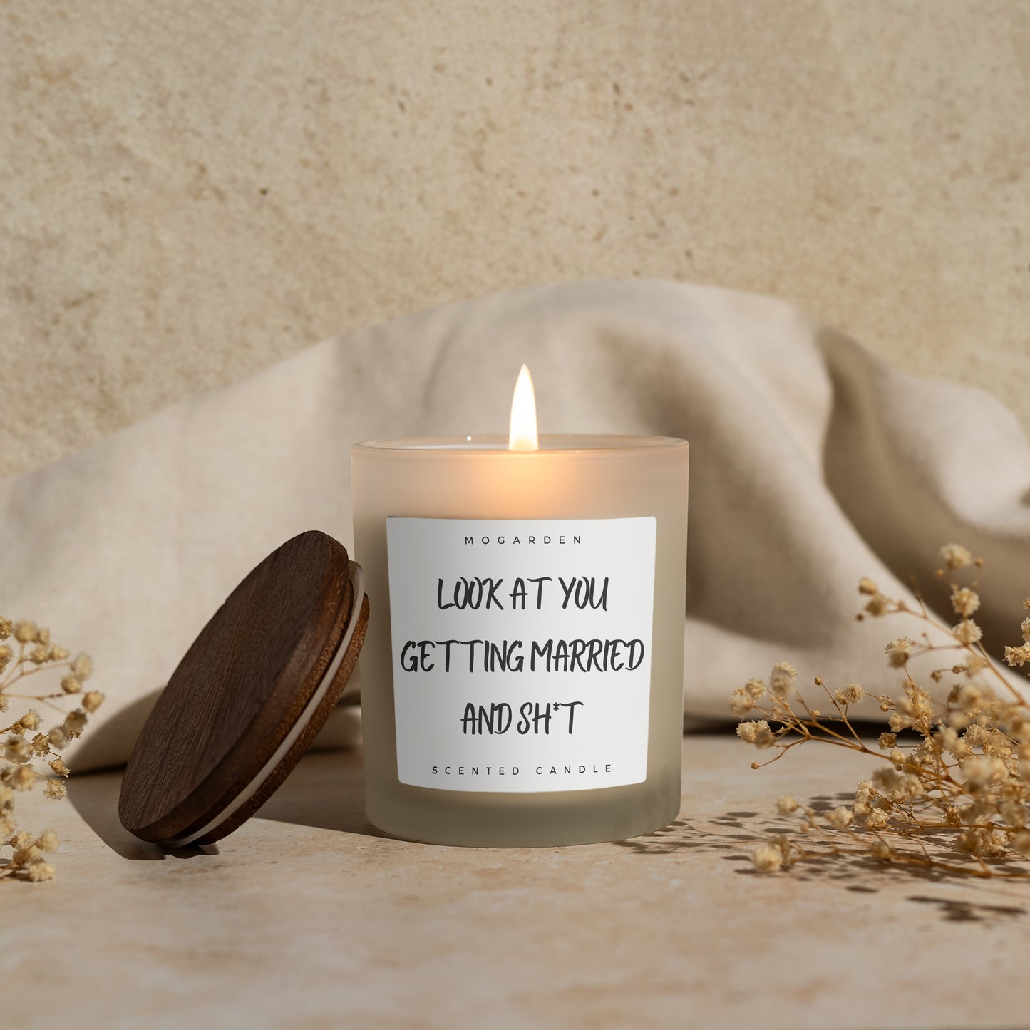 Engagement Gifts, Wedding Gifts, Luxury Scented Vanilla Soy Candle 220gr, Funny Engagement Wedding Candle