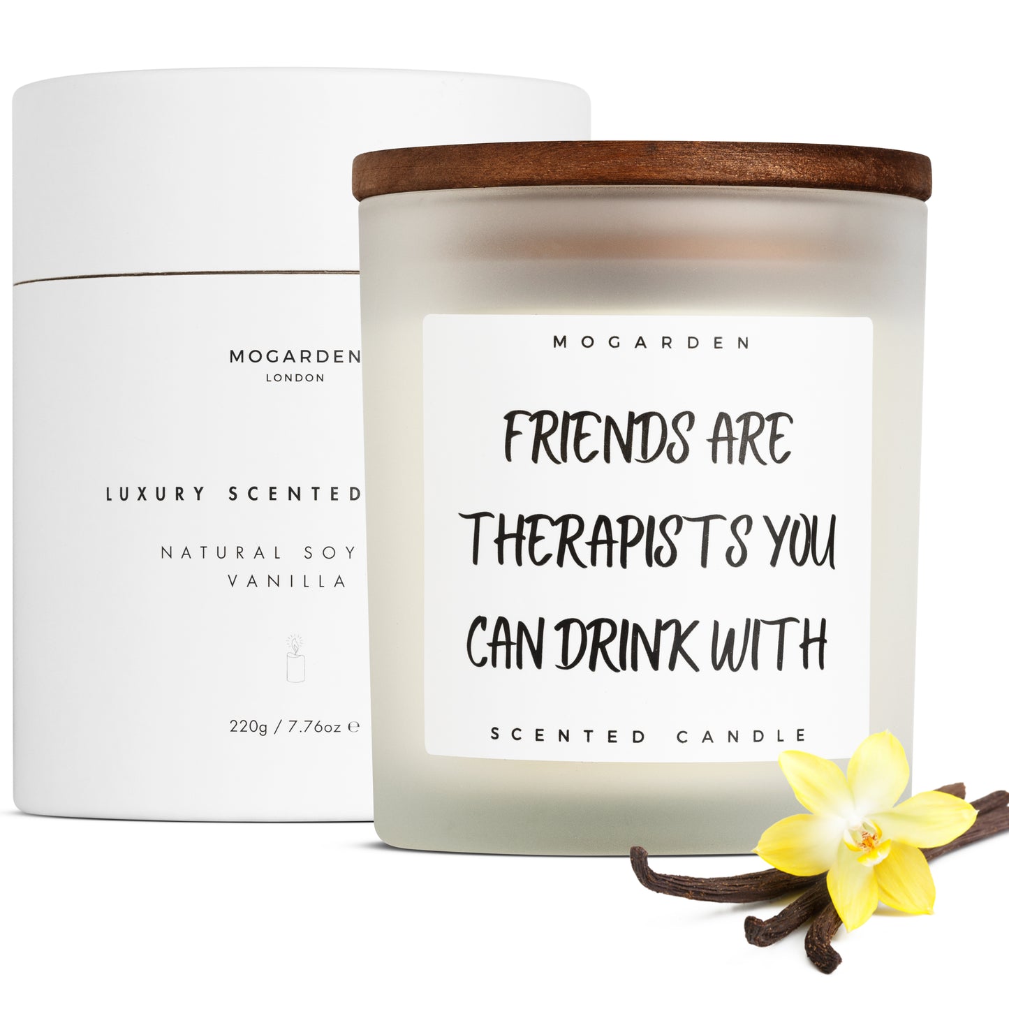 Friendship Gift Luxury Candle, Vanilla Scented Soy Candle 220gr