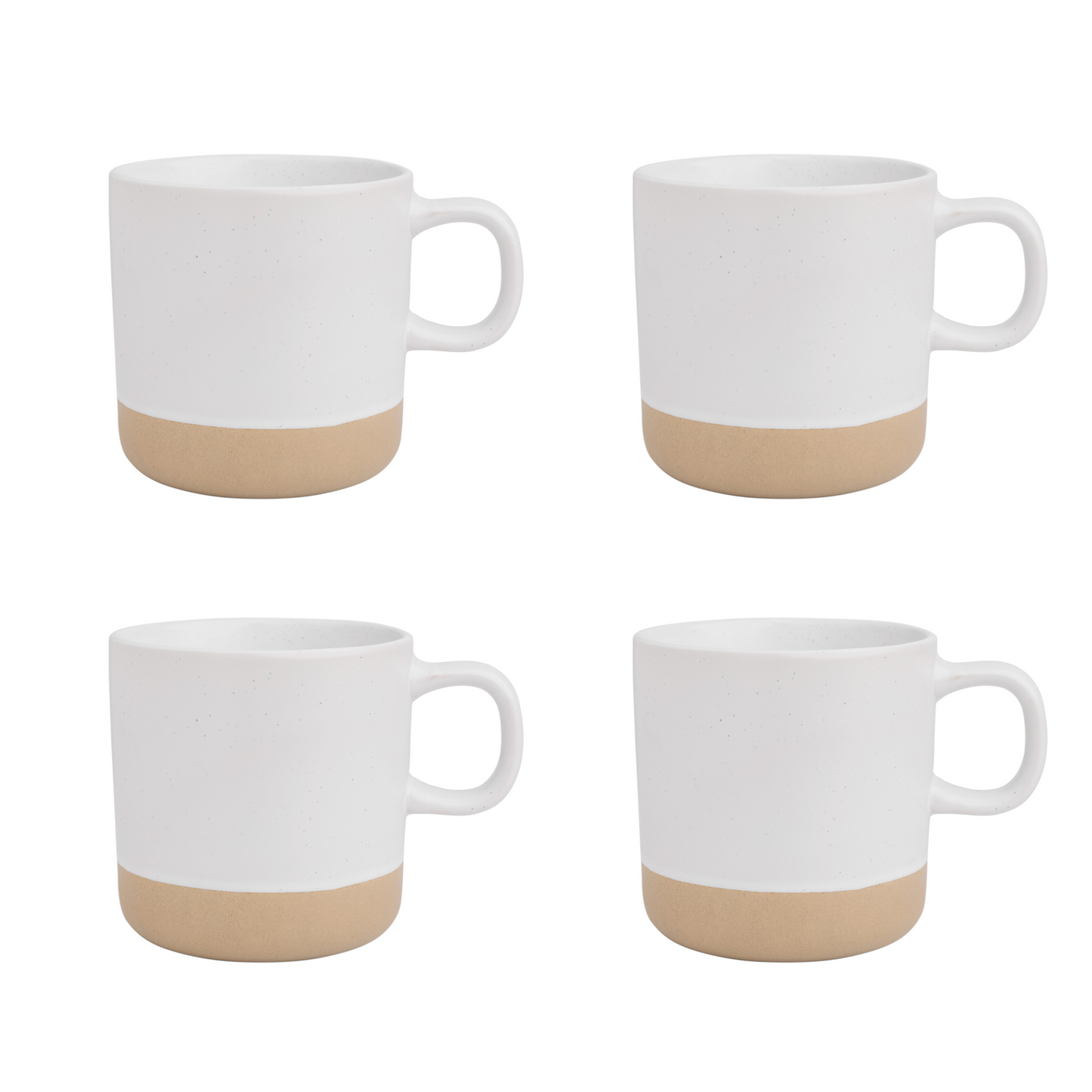 White Ceramic Coffee Mug - Speckled Stoneware Mug - 355ml Mug Pack