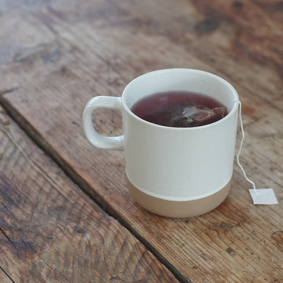 White Ceramic Coffee Mug - Speckled Stoneware Mug - 355ml Mug Pack