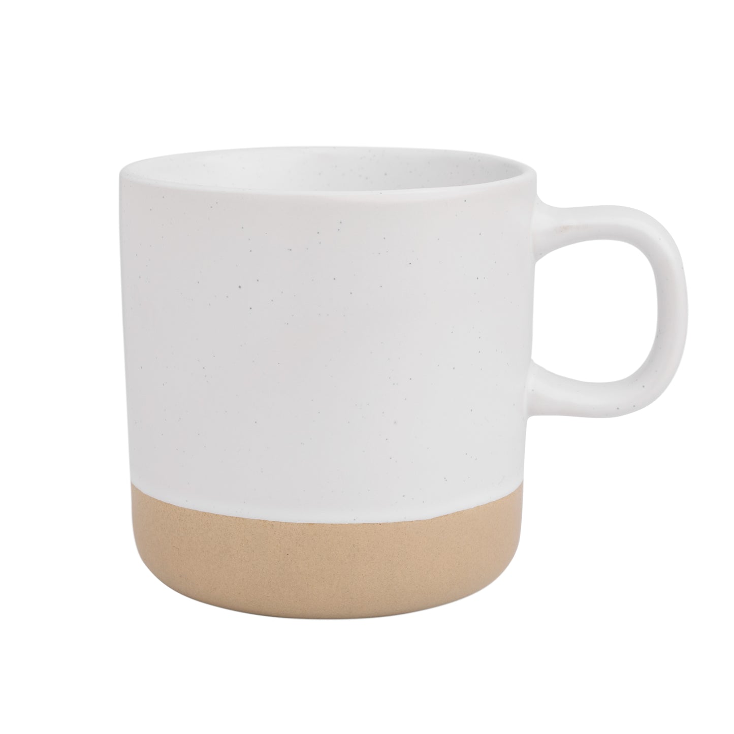 Ceramic Coffee Mug White Speckled 12 oz