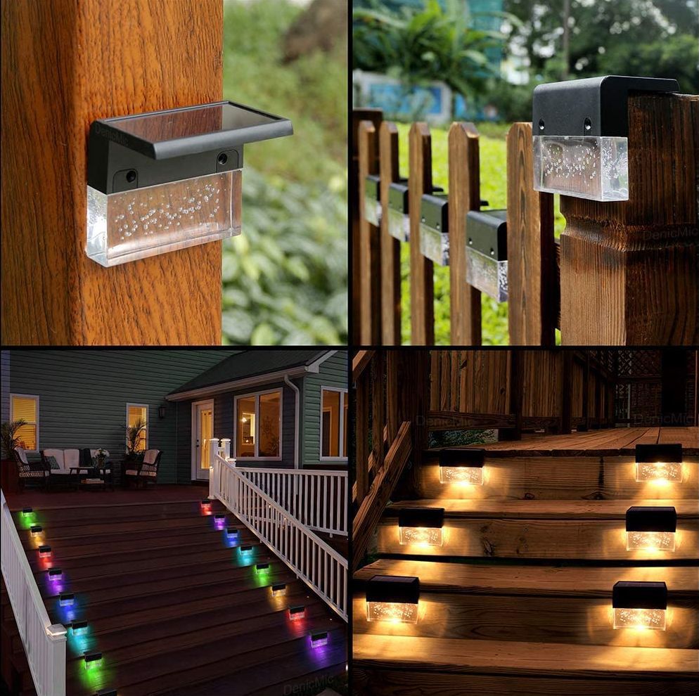 Waterproof RGB LED Solar Step Fence Light