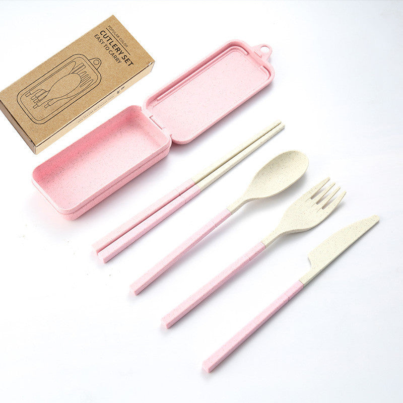 Wheat Straw Portable Folding Tableware Set