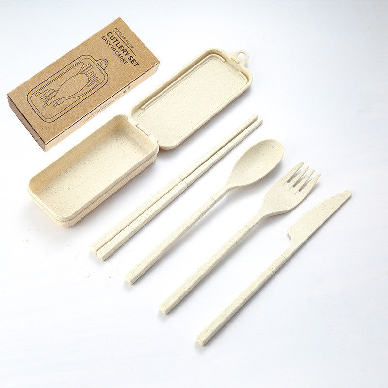 Wheat Straw Portable Folding Tableware Set