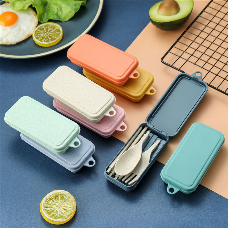 Wheat Straw Portable Folding Tableware Set