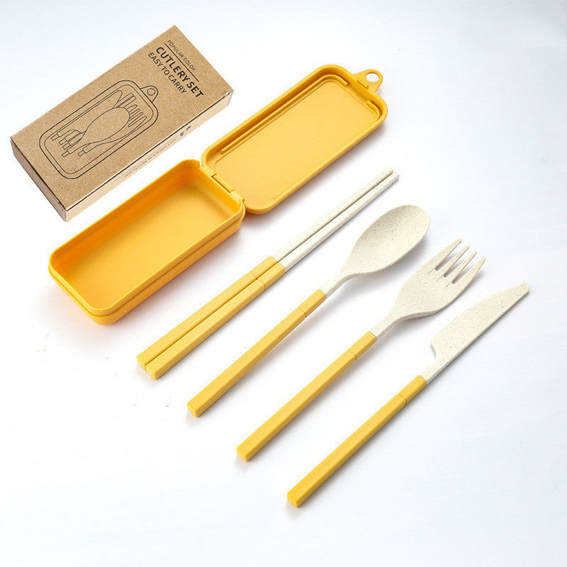 Wheat Straw Portable Folding Tableware Set