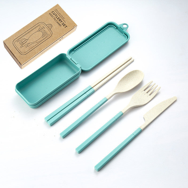 Wheat Straw Portable Folding Tableware Set