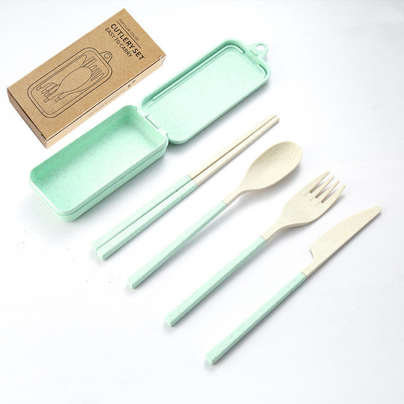 Wheat Straw Portable Folding Tableware Set