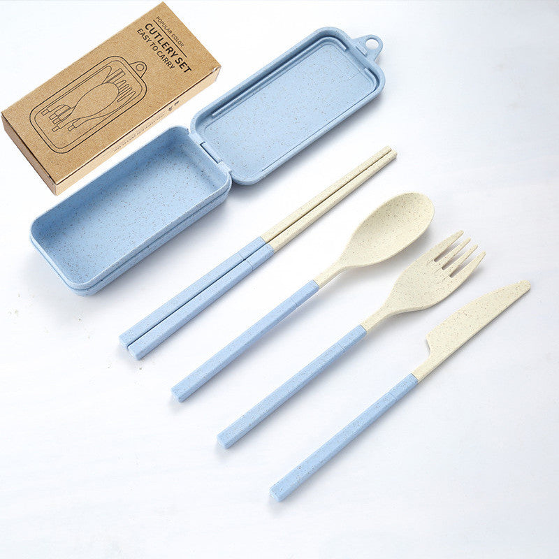 Wheat Straw Portable Folding Tableware Set