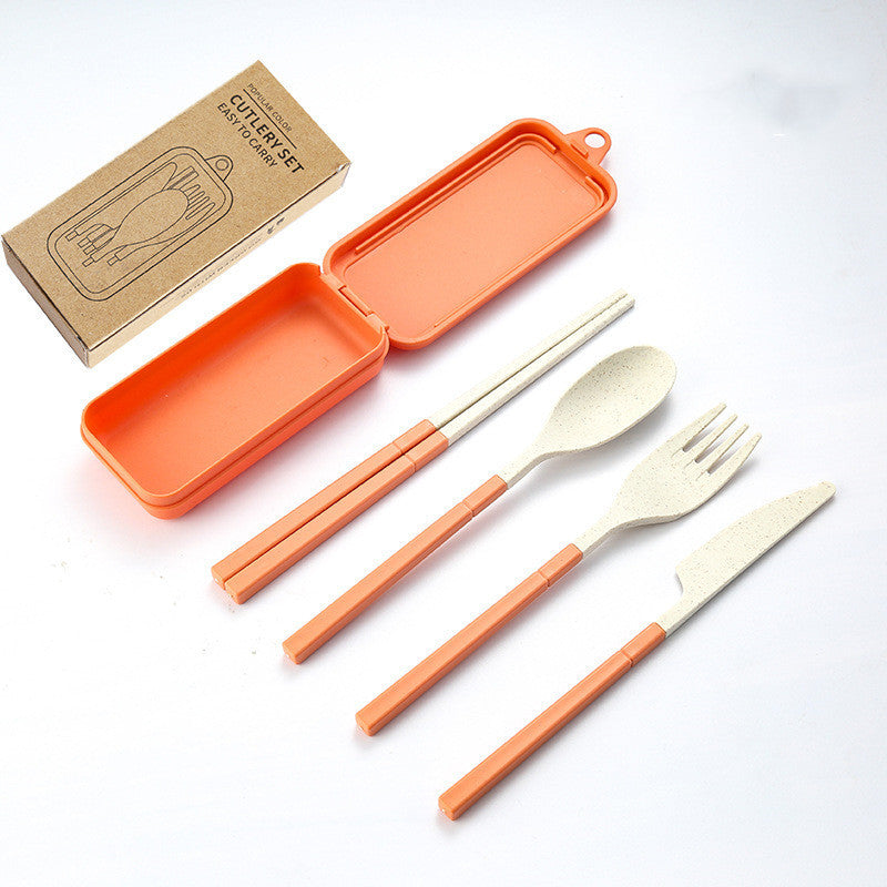 Wheat Straw Portable Folding Tableware Set