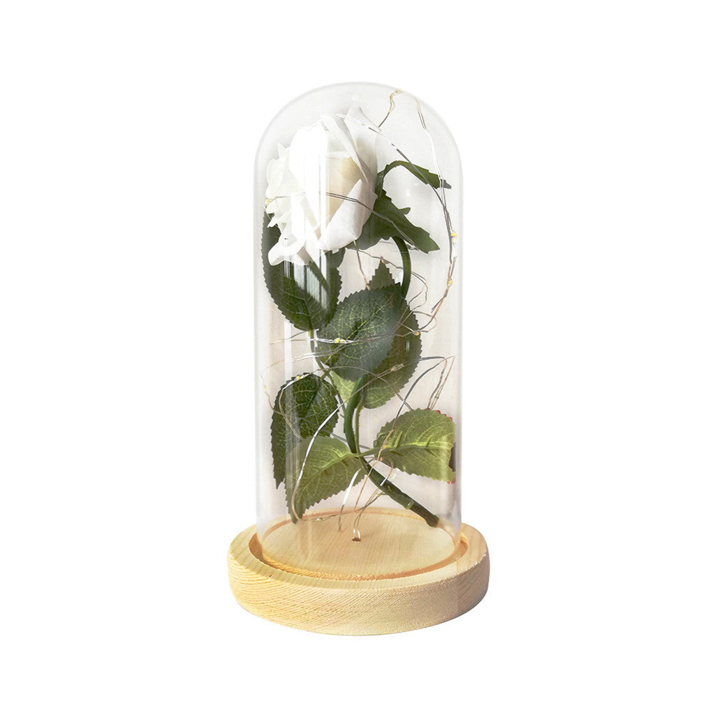 Romantic LED Rose Light - Immortal Flower in Glass Shad