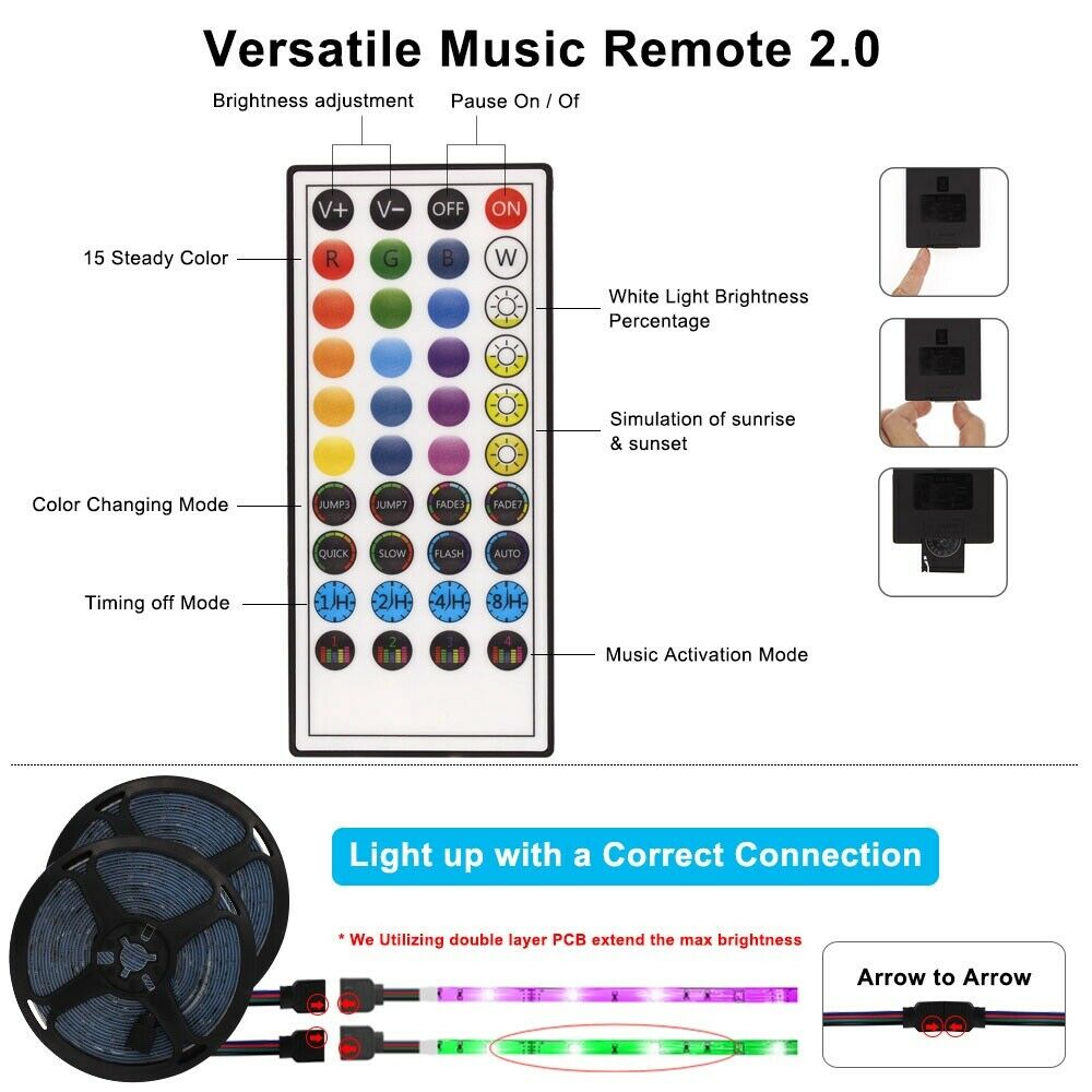 Bluetooth LED Strip Lights with Remote