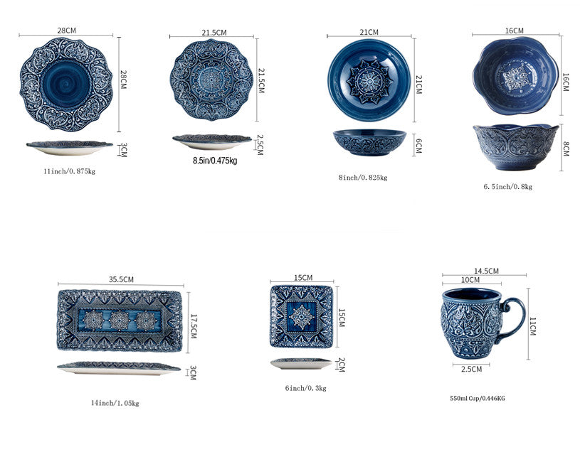 Nordic Style Baroque Dishware Set